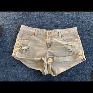 Army green jean shorts